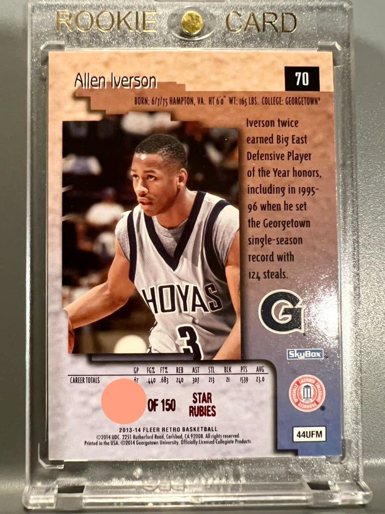 ◆ Star Rubies /150 ◆ 13 Upper Deck Fleer Retro Basketball Allen Iverson アレン・アイバーソン NBA 76ers Panini MVP スタールビー_画像2