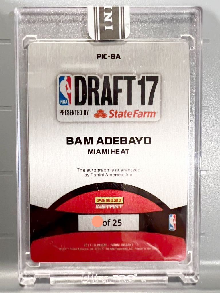 超絶レア直書25枚限定 Draft RC Auto 17 Panini Bam Adebayo バム・アデバヨ NBA 直筆 ルーキー サイン ヒート Heat バスケ All-star Final_画像2