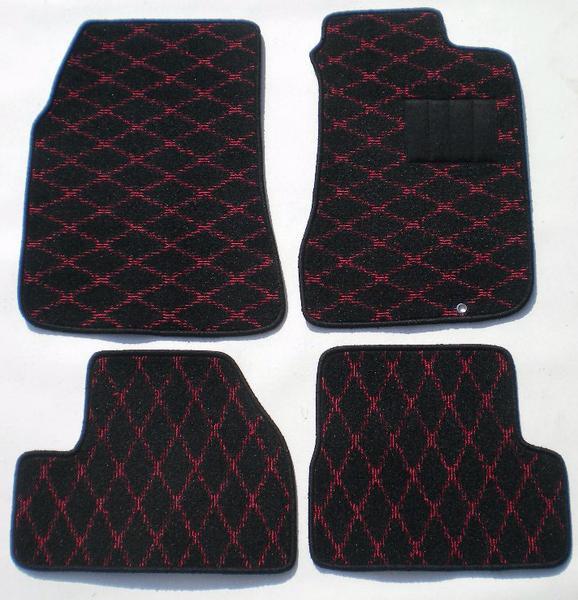 日産 180SX S13系 専用 新品 フロアマット ダイヤ柄 黒×赤 自動車メーカー別 | budgethearses.com