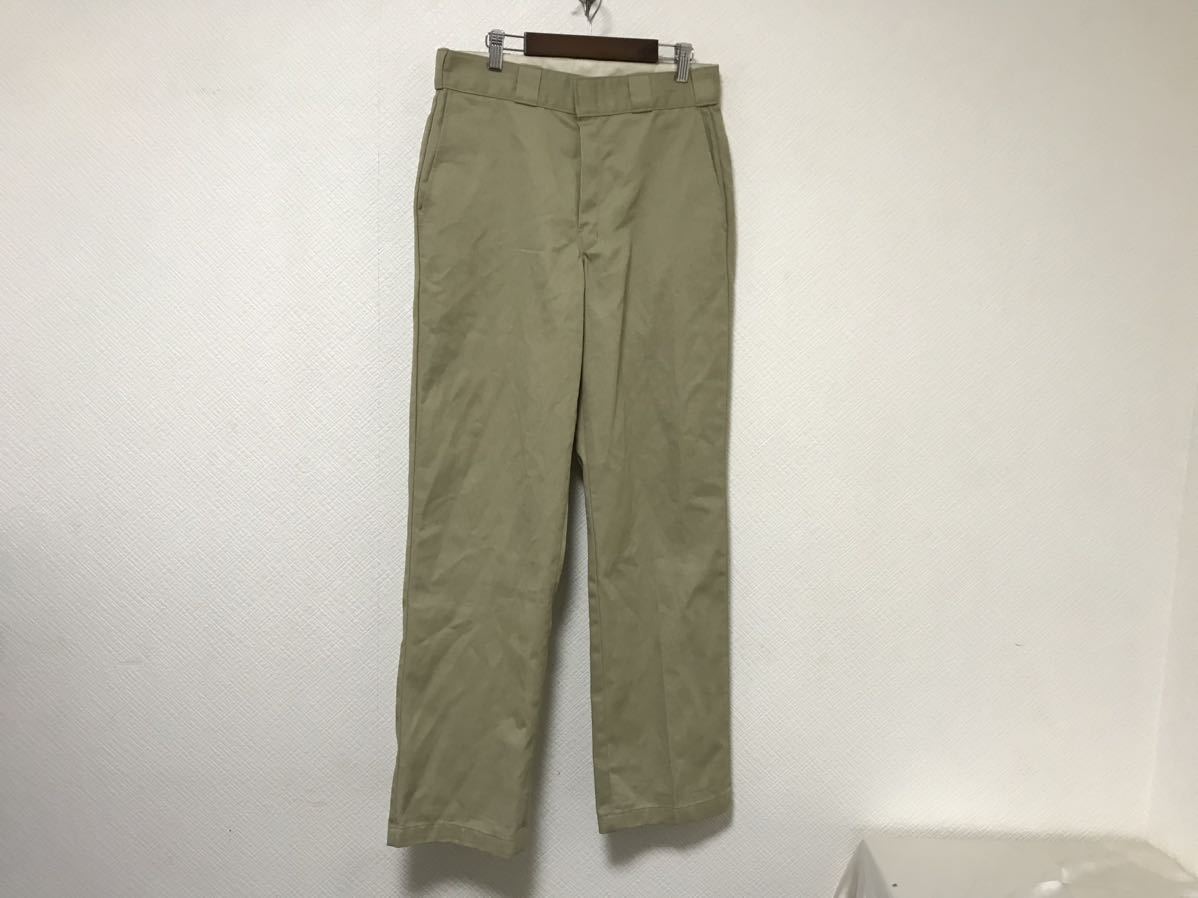 本物ディッキーズDickiesジェニュインワークパンツスーツミリタリービジネスアメカジサーフメンズ30Mベージュメキシコ製スケーター_画像1