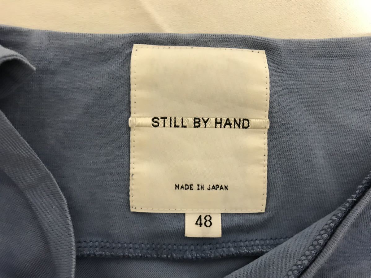 本物スティルバイハンドSTILL BY HANDコットン半袖Tシャツメンズアメカジサーフミリタリービジネススーツ48日本製L青ブルー_画像4