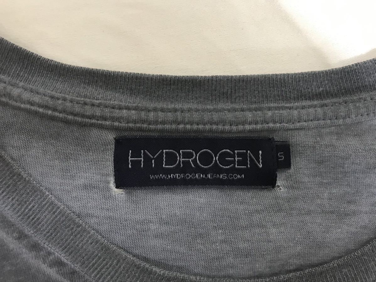 本物ハイドロゲンHYDROGENコットンスカル髑髏ドクロ刺繍ムラ染め半袖TシャツメンズアメカジサーフミリタリーSストリートルーマニア製グレー_画像4