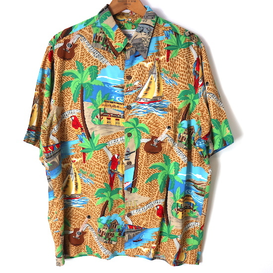 90s ハワイ製 Reyn Spooner レインスプーナー 総柄 半袖 アロハシャツ(メンズ M)オールド ヴィンテージ