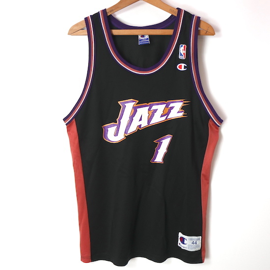 90s Champion チャンピオン NBA ユタジャズ ユニフォーム(44)ジャージ タンクトップ メッシュ ヴィンテージ 永久欠番_画像1