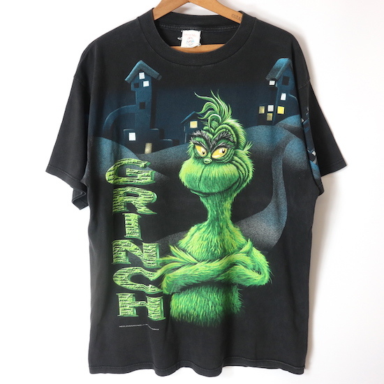 90s USA製 Dr Seuss GRINCH グリンチ プリント Tシャツ(メンズ XL)ブラック ドクタースース ヴィンテージ