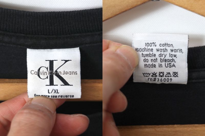 Calvin Klein Jeans■ロゴプリントTシャツ ブラック/L カルバンクライン 90S_画像7