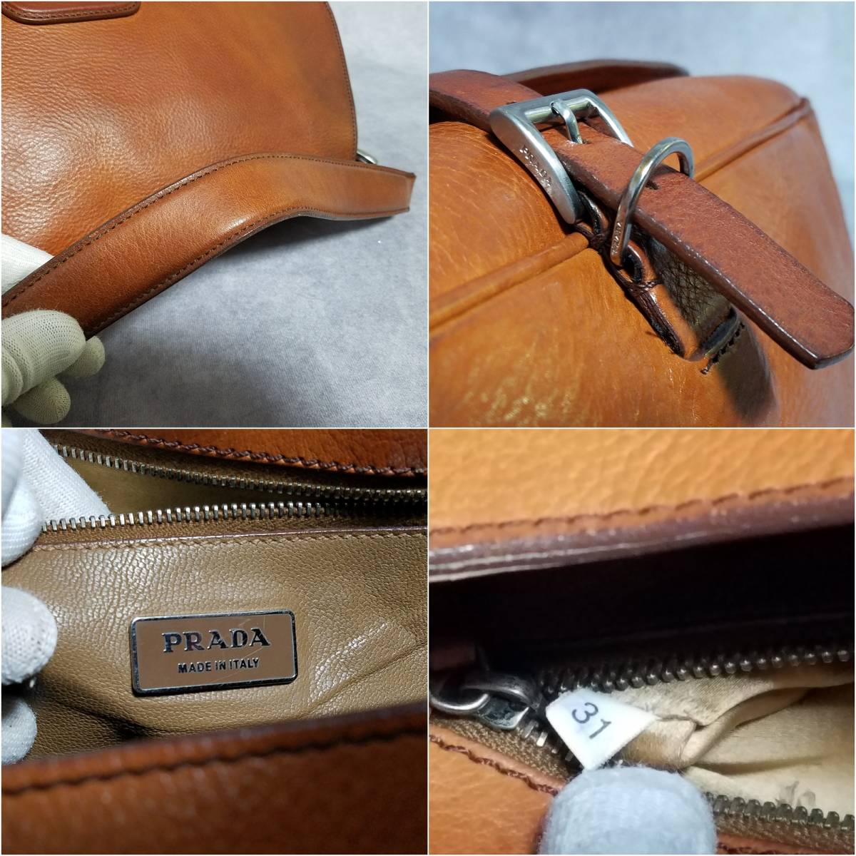 良好 入手困難】PRADA プラダ 正規品 収納力↑ 総革 レザー ワン 良好 入手困難】PRADA プラダ 正規品 収納力↑ 総革 レザー ワン