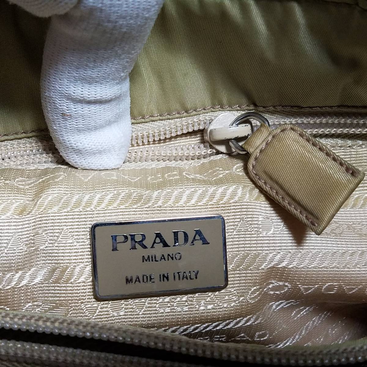 良好】 PRADA プラダ 正規品 ナイロン トートバッグ ハンドバッグ 三角