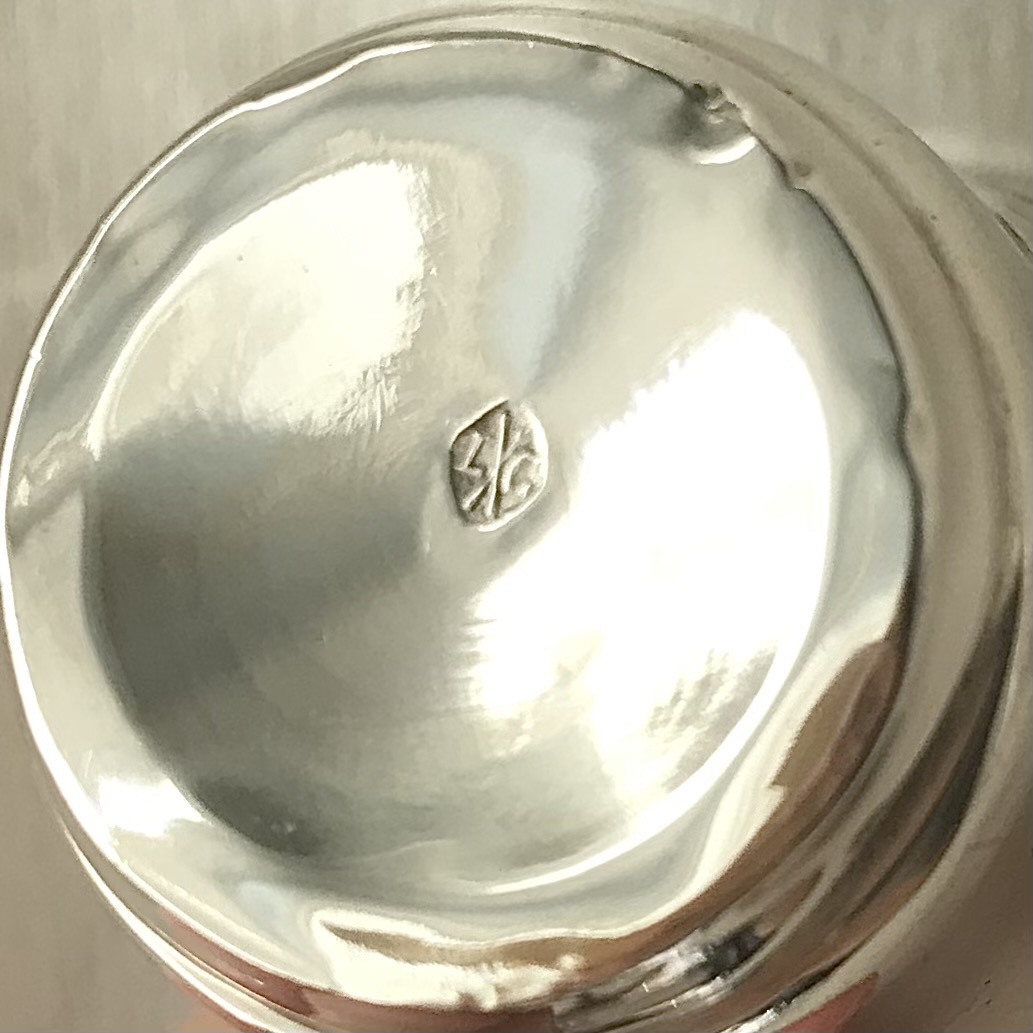 1000円スタート！　美品！　フランス・アンティーク　ミネルヴァ１（銀950）小さな純銀リキュールカップ　2個セット_画像6