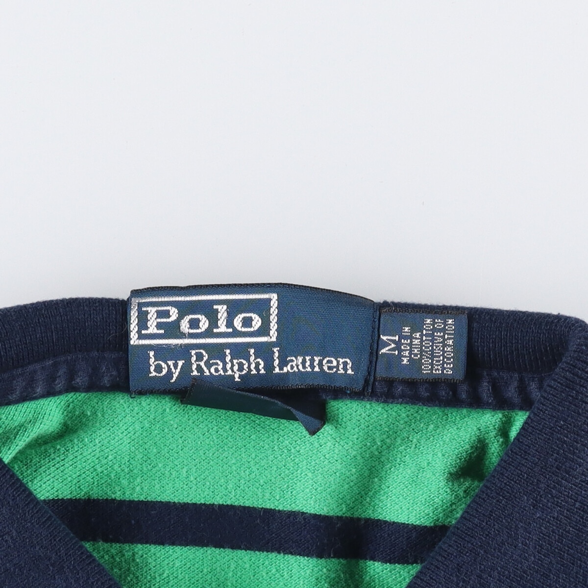 古着 ラルフローレン Ralph Lauren POLO by Ralph Lauren CUSTOM FIT 半袖 ボーダー ポロシャツ メンズM /eaa334883_画像3