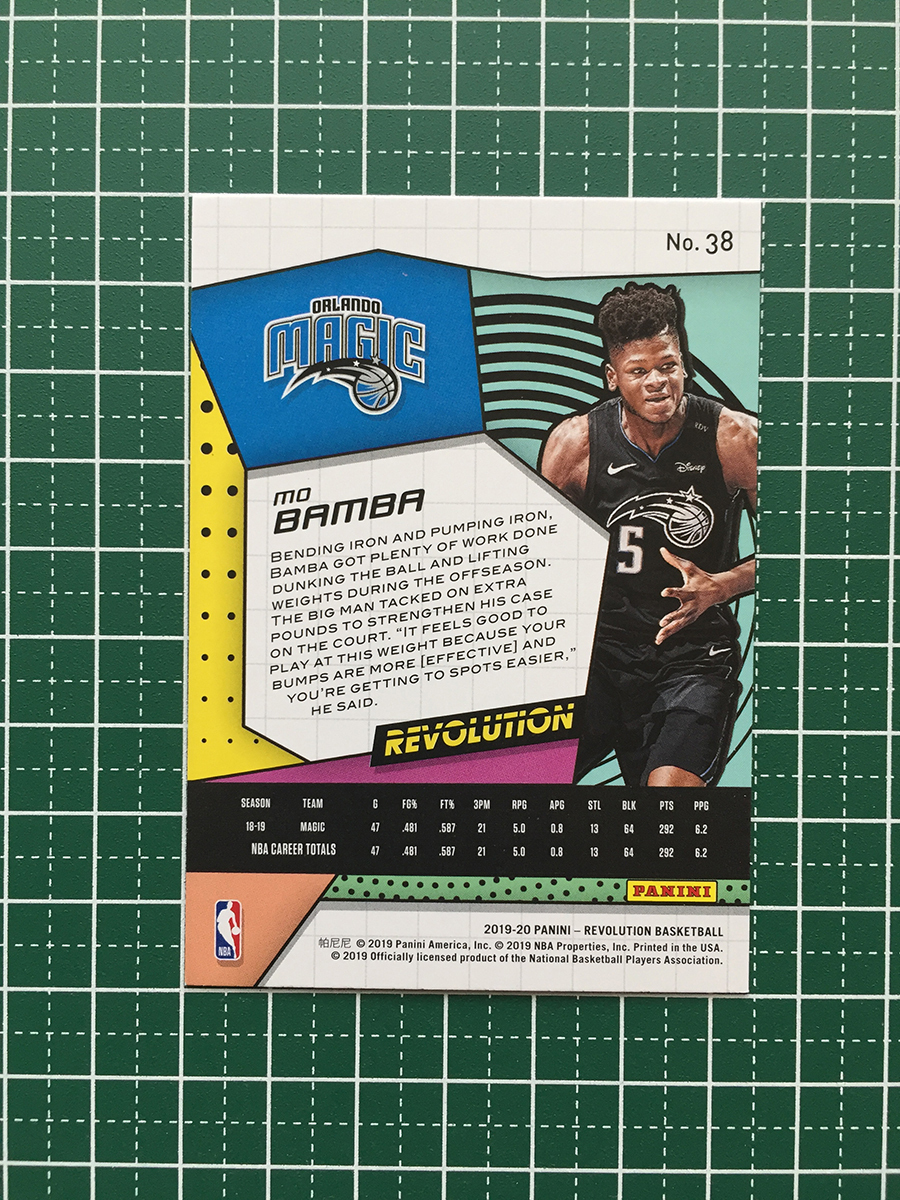 ★PANINI 2019-20 NBA REVOLUTION #38 MO BAMBA［ORLANDO MAGIC］ベースカード 2020★_画像2