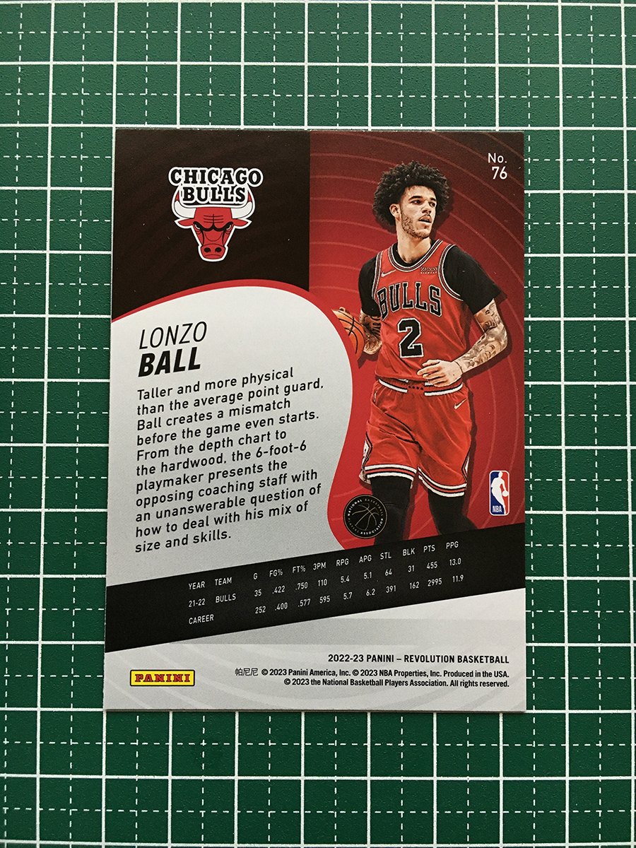 ★PANINI 2022-23 NBA REVOLUTION #76 LONZO BALL［CHICAGO BULLS］ベースカード「VETERANS」★_画像2