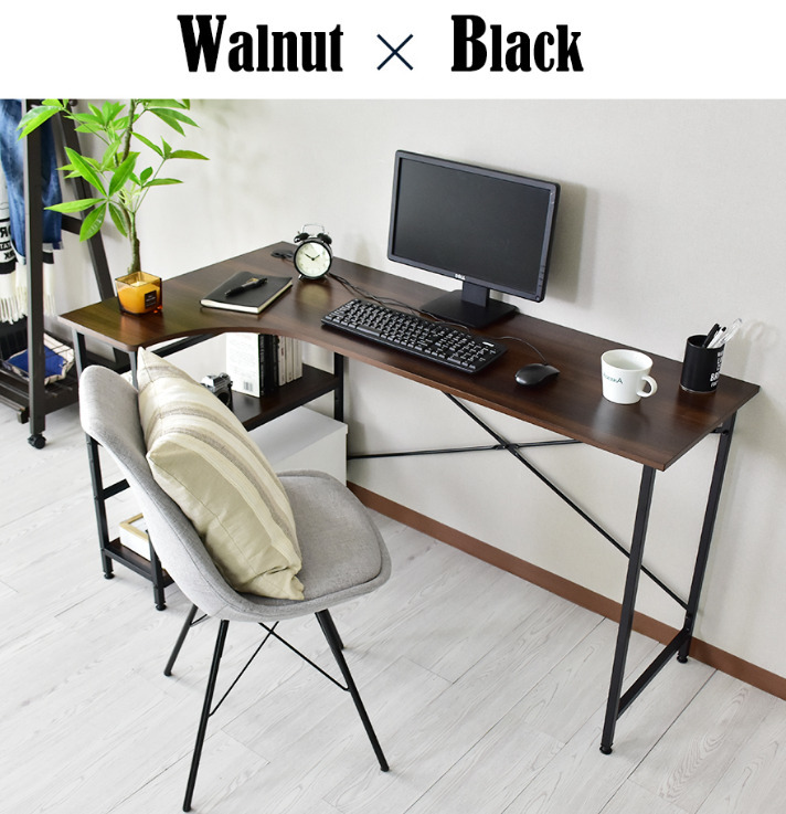 [ просторный настольный ., работа эффективность UP!] компьютерный стол walnut PC стол L знак type угол ширина 140 l знак стол ge-ming стол 