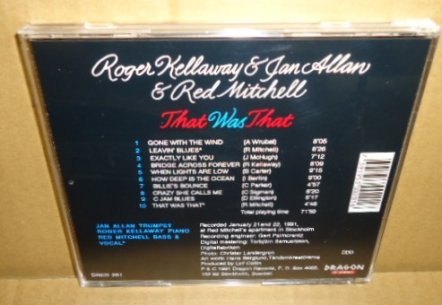 即決 Roger Kellaway Jan Allan Red Mitchell That Was That 中古CD ベース/ピアノ/トランペット/ジャズトリオ Bass Piano Trumpet Jazz _画像3