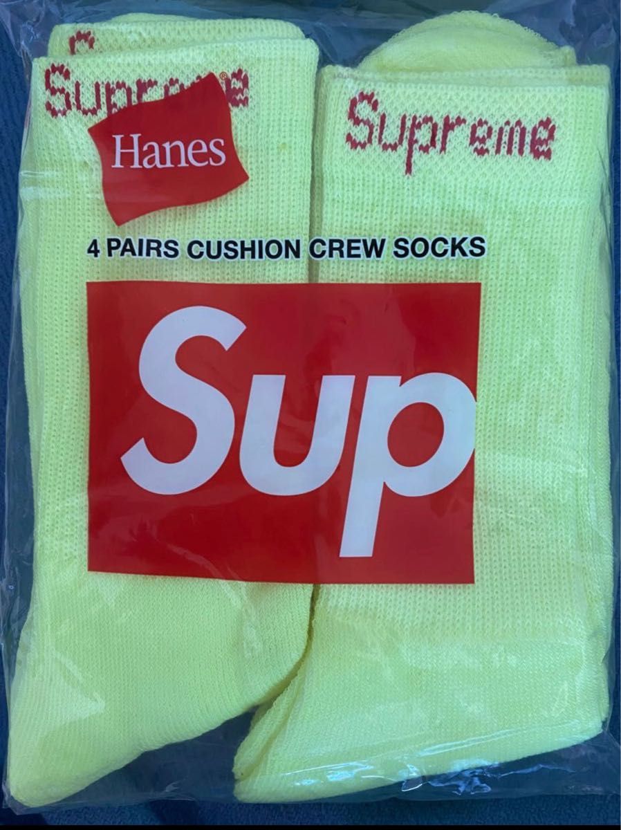 Supreme シュプリーム×Hanes ソックス 新品未使用 白イエローセット