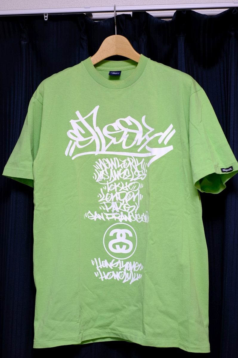 本店は (レアカラー) アメリカ製 STUSSY × SLICK ワールドツアーT