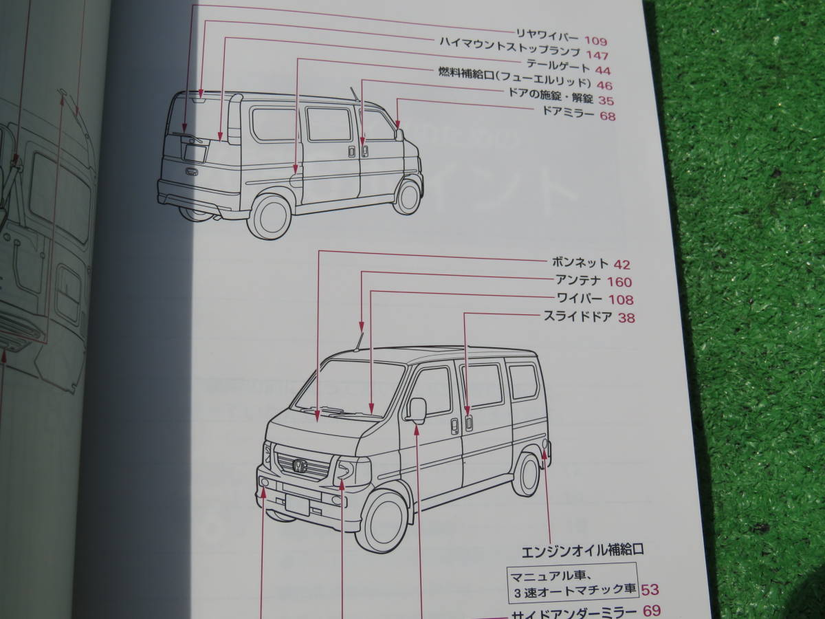 ホンダ HM1/HM2 後期 バモス M L ターボ 取扱説明書 2010年6月 平成22年 取説_画像4