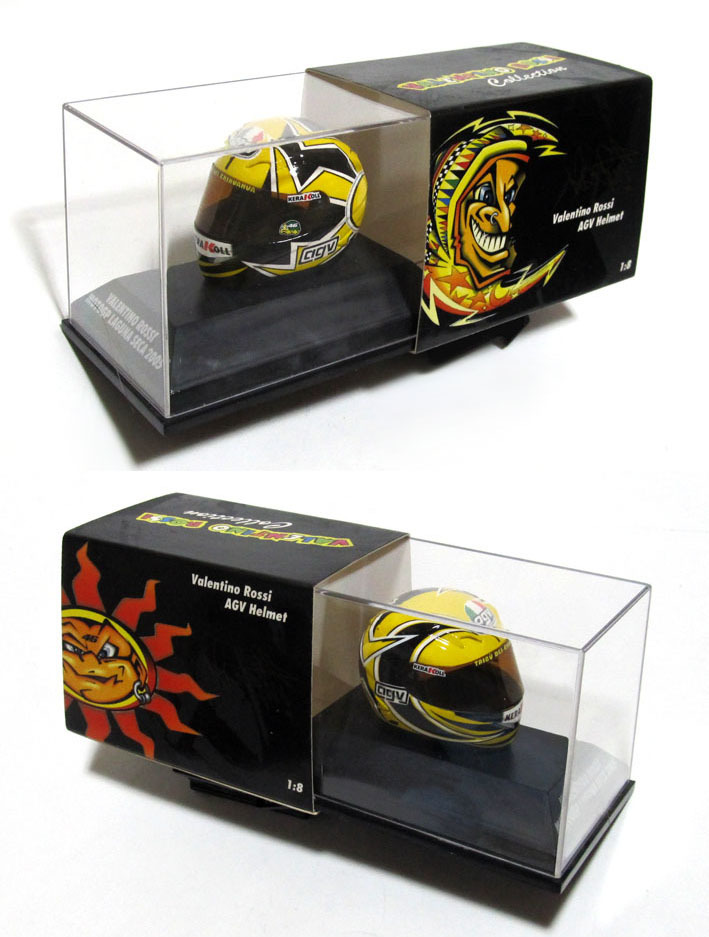 A★海外入荷★PMA ミニチャンプス★ バレンティーノ・ロッシ 2005 ラグナセカ / Valentino Rossi agv 1/8スケール ヘルメット_出品モデル