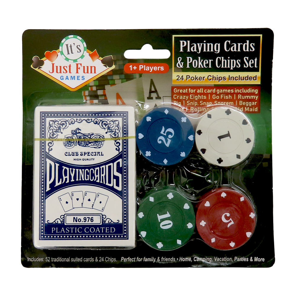 プレイング カード ＆ ポーカー チップ セット ブルー Cards & Poker
