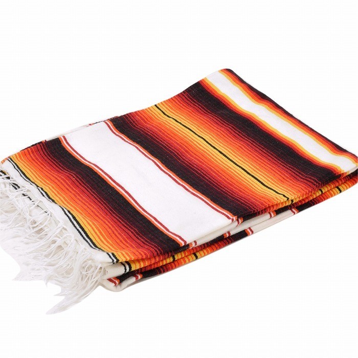 モリーナ (Molina Indian Blanket) Retro Color Serape Blanket/レトロカラーサラペブランケット[約213×162cm]WHT/FIRE
