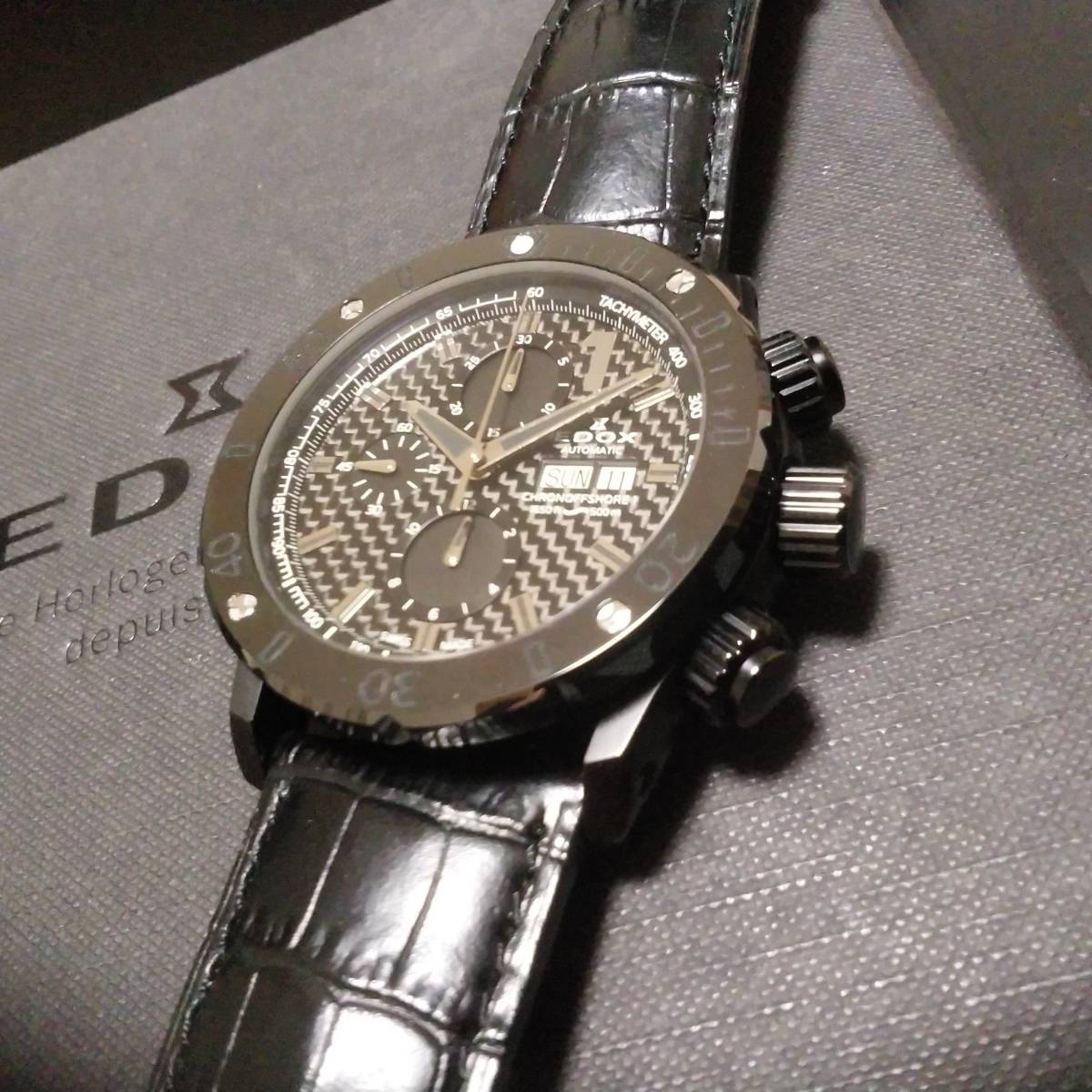 EDOX 自動巻 クロノグラフ クロノオフショア1 定価495000円 EDOX 自動巻 クロノグラフ クロノオフショア1 定価495000円