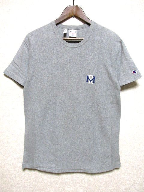 MR.GENTLEMAN×Champion REVERSE WEAVE T-SHIRT L★グレー ミスタージェントルマン チャンピオン リバースウィーブ ワンポイント Tシャツ_画像1