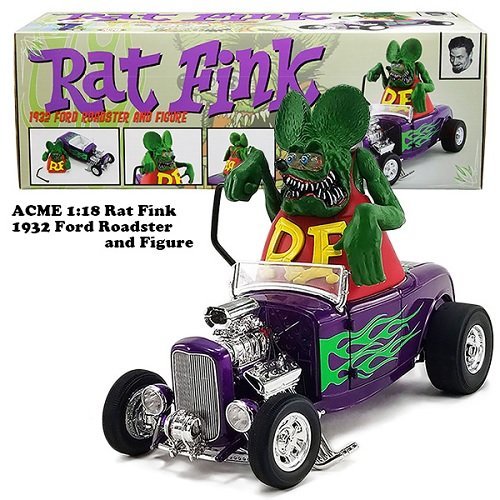 ★ラット フィンク ACME 1:18 RAT FINK 1932 FORD BLOW HOT ROD ROADSTER with FIGURE ミニカー 正規品 フィギュア付_画像1