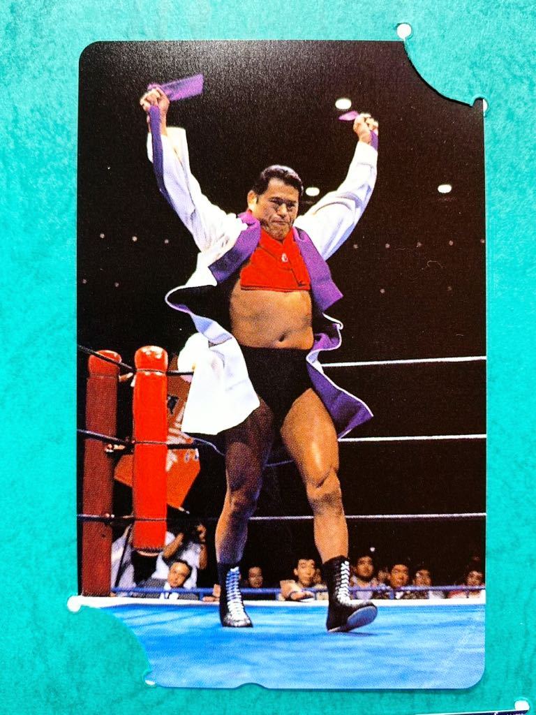 闘強導夢BATTLE7 アントニオ猪木 台紙付き 未使用テレホンカード2枚組 新日本プロレスリング テレカの画像2