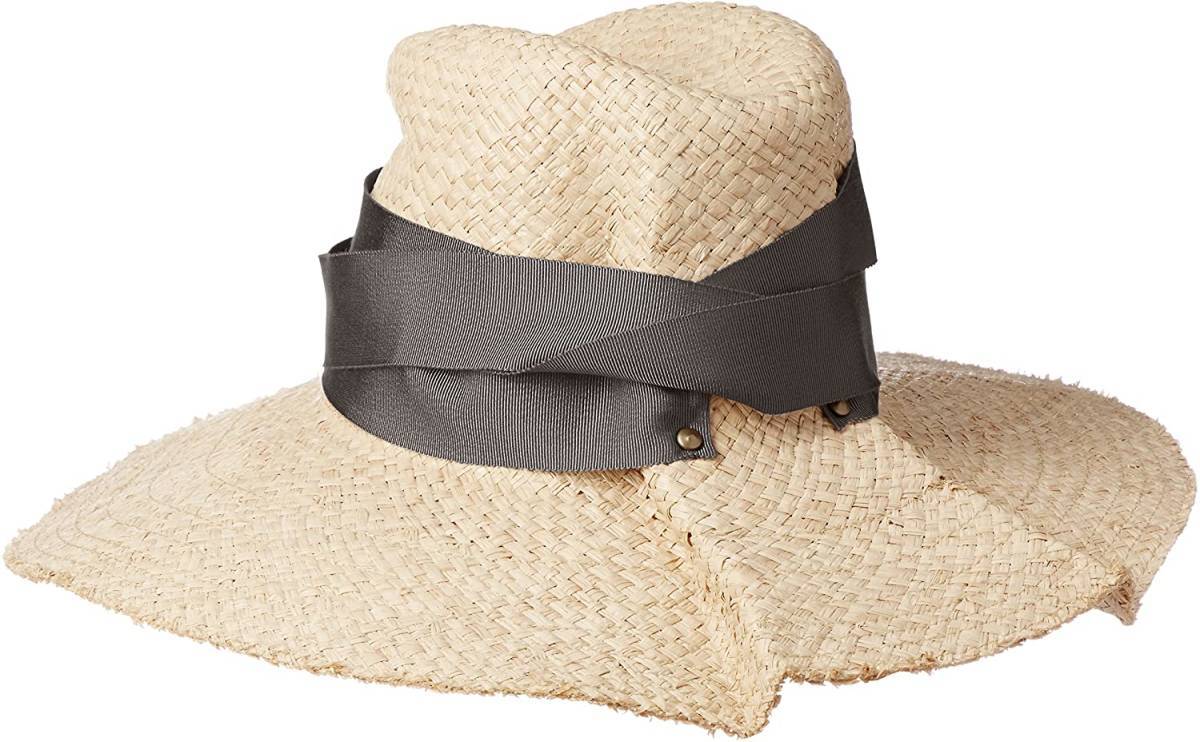 《未使用》 Lola Hats [ローラハッツ] 麦わら帽子 ストローハット 8105 レディース FREE サイズ ベージュ系 ネイビー 《アウトレット》TAW1