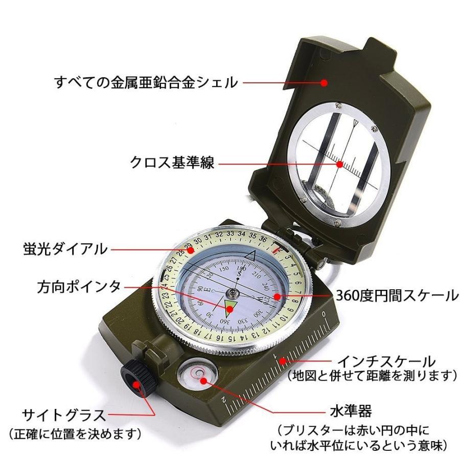 コンパス 方位磁石 方位磁針 高精度コンパス オイルコンパス 軍用コンパス ミリタリーコンパス 蓄光 折り畳み式 GUNPAS_画像2