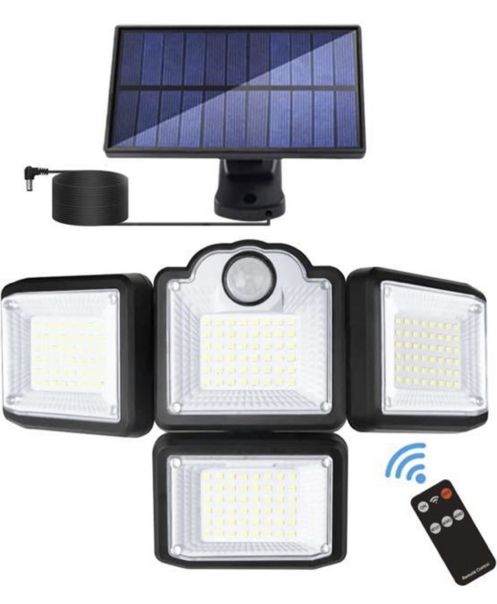 ソーラーライト 屋外 防水 分離型 センサーライト LED 3面発光 3モード