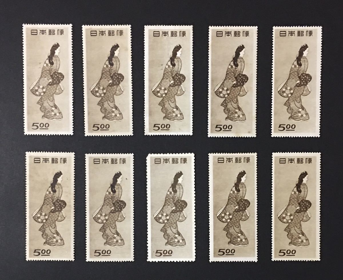 古い切手 日本の切手 切手趣味週間 見返り美人 バラ10枚 おまとめの画像1