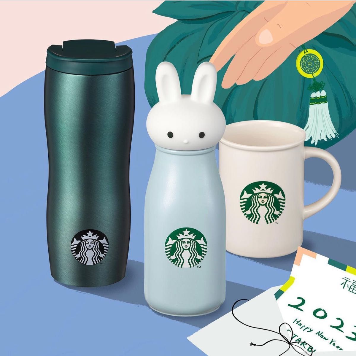 韓国 スタバ スターバックス STARBUCKS 23 SSニューイヤーウィッシュバニーコナタンブラー うさぎ ウサギ ラビット｜PayPayフリマ