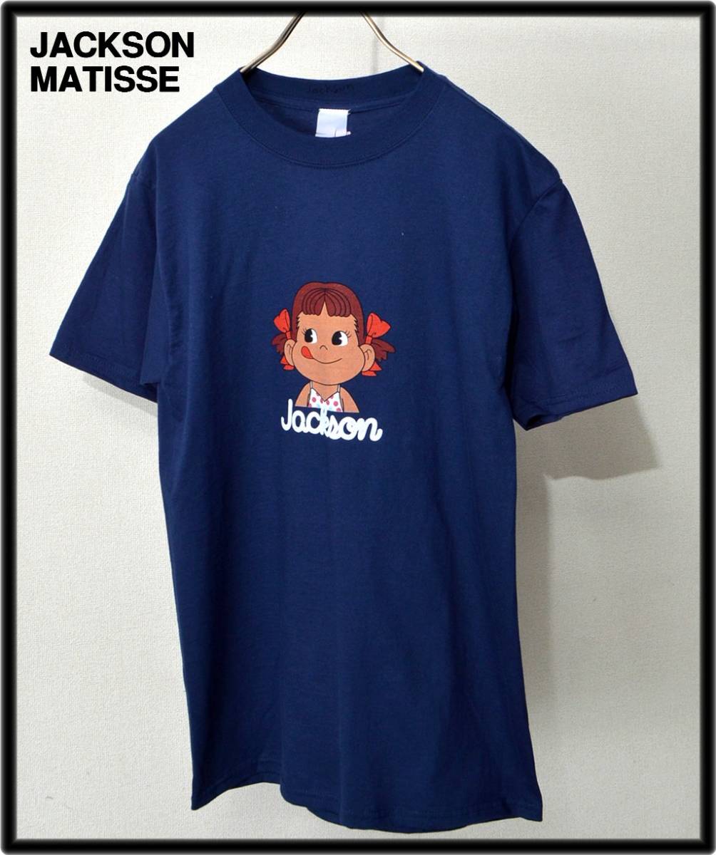 S 新品【JACKSON MATISSE Peckson Summer ver. Tee Navy ジャクソンマティス ペコちゃんTシャツ 不二家 Peko ネイビー】