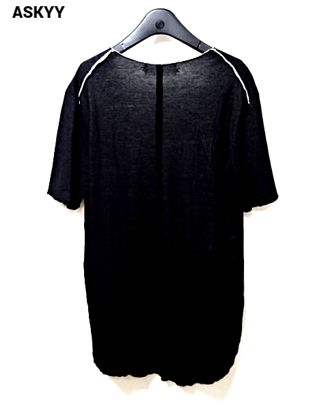 1【ASKYY LAYERD CUTSEW 3/7 371 L15 BLACK/WHITE ASKyy Tシャツ ASKyy レイヤード Tシャツ アスキー レイヤード カットソー】_画像3