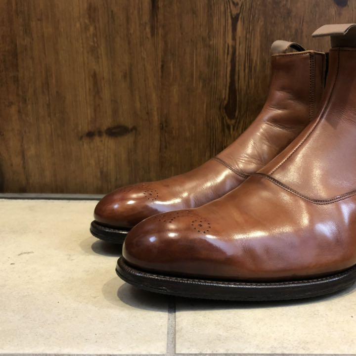 本物保証! 送料無料 GRENSON サイドゴアブーツ UK61/2 6.5 ブラウン