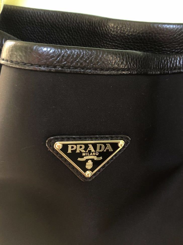 PRADA 大型ワンショルダーバッグ　黒ナイロン/レザー　プラダ_画像2