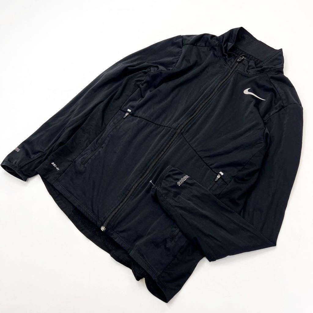 NIKE * good-looking standard * jersey reverse side nappy protection against cold ground * jacket black M size running training sport Nike #S1683