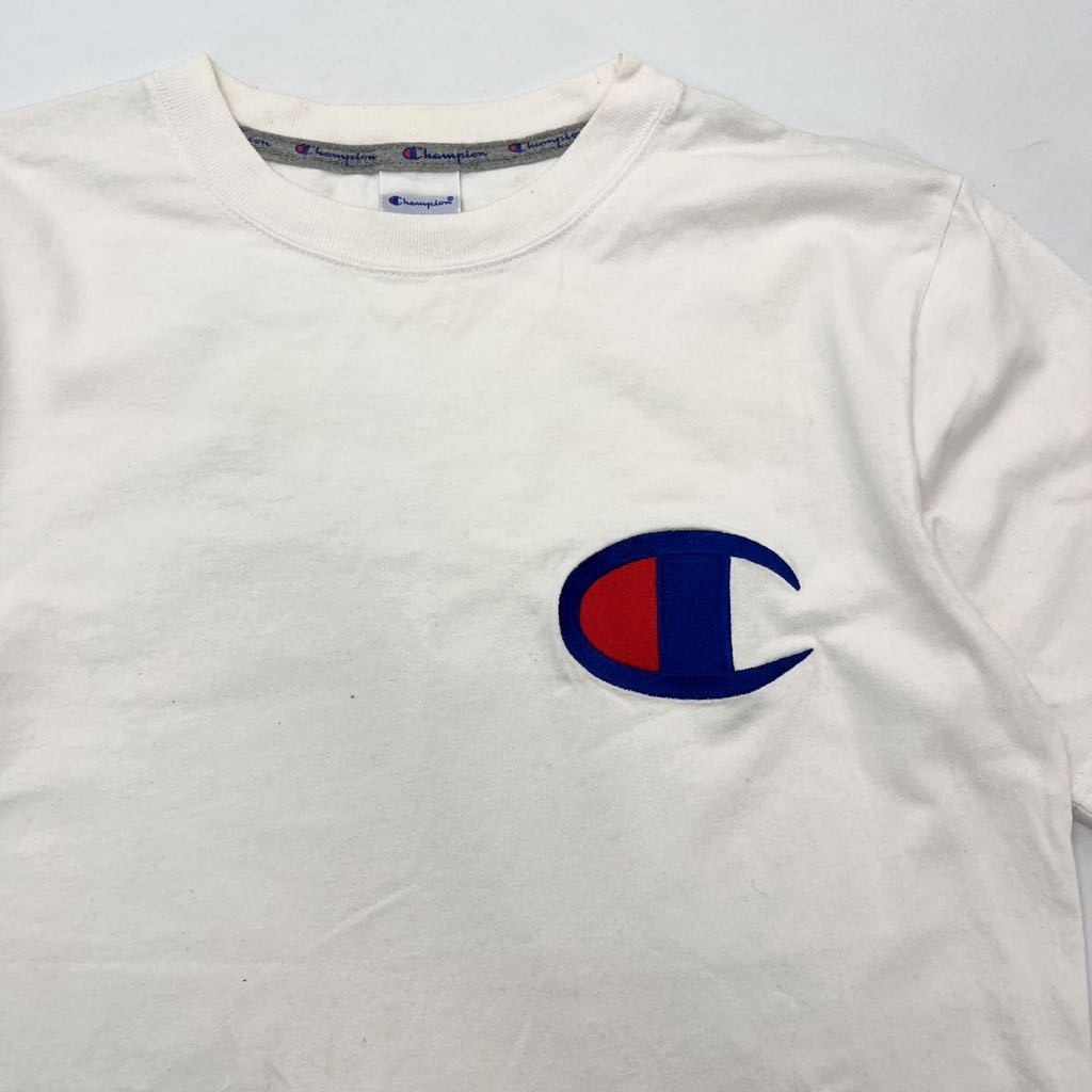 Champion ☆ 人気◎ ビッグロゴ◎ 半袖 Tシャツ ホワイト L 定番 アメカジ ゆるだぼ ストリート 古着MIX スポーツ チャンピオン■BA208_画像4