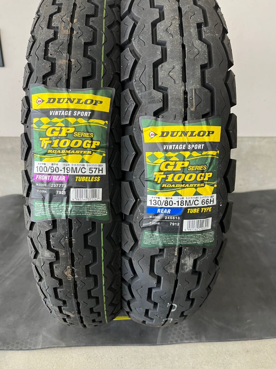 DUNLOP ダンロップ TT100GP 100/90-19 130/80-18 Z1 Z2 RS DUNLOP ダンロップ TT100GP 100/90-19 130/80-18 Z1 Z2 RS
