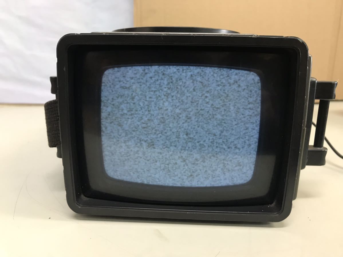 H1437/HITACHI MARK5 トランジスタ式 ポータブルTV K-55 日立製作所 白黒テレビ 76年製 現状品_画像2