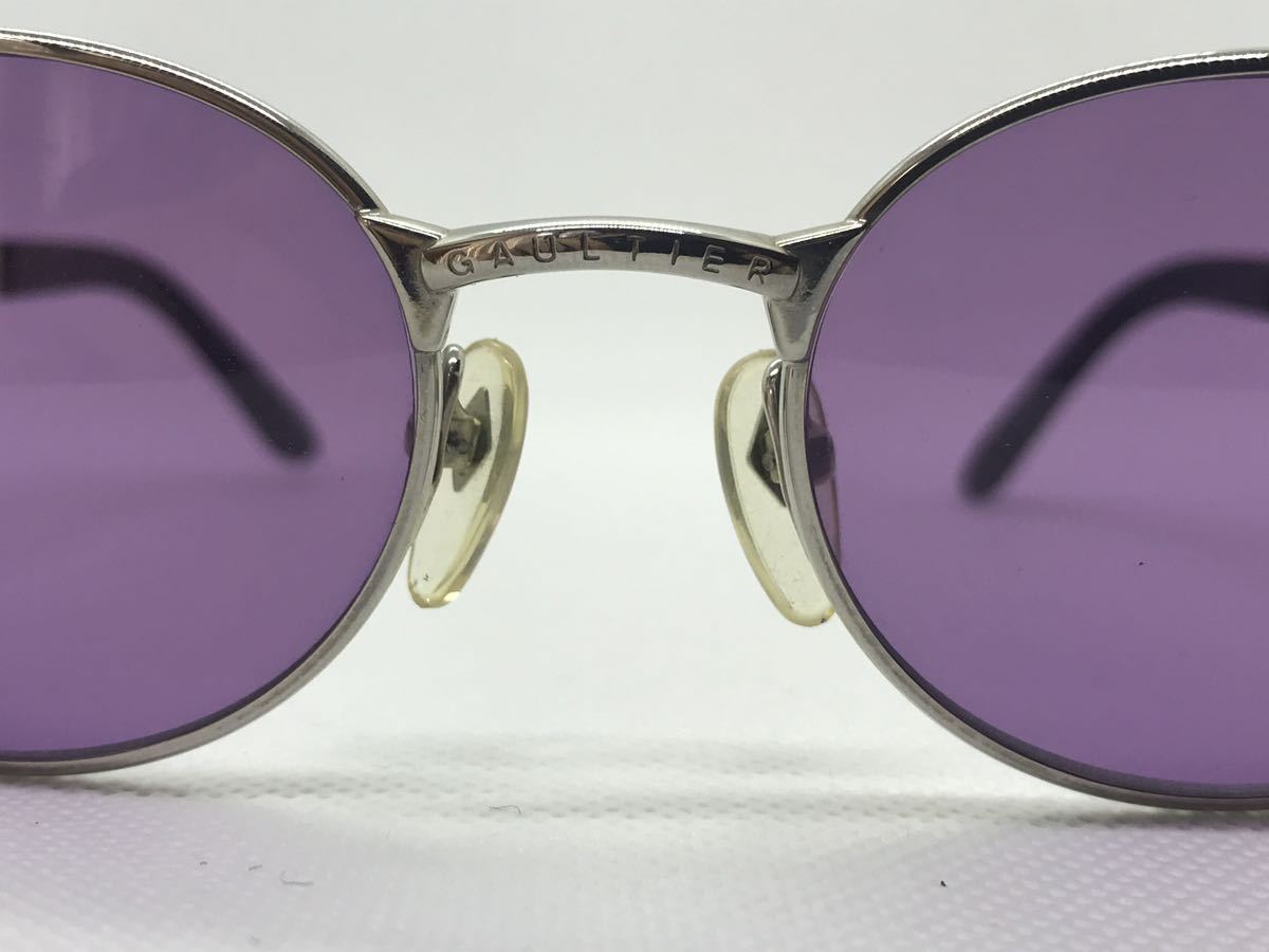 Jean Paul Gaultier 56-6104 Gaultier неиспользуемый товар не использовался очень редкий с футляром Vintage солнцезащитные очки серебряный Rainbow 