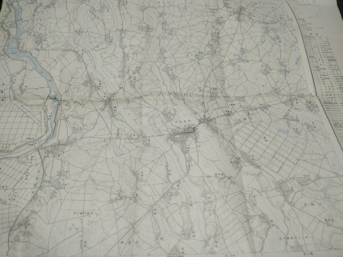 矢田部　茨城県　古地図　 地形図　地図　資料　46×54cm　昭和35年測量　昭和40年印刷　発行　左側切り取り　B2305_画像2