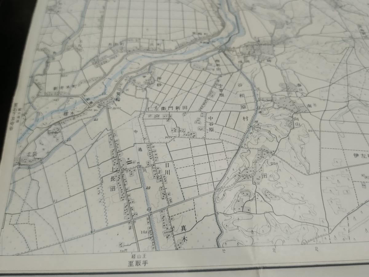 矢田部　茨城県　古地図　 地形図　地図　資料　46×54cm　昭和35年測量　昭和40年印刷　発行　左側切り取り　B2305_画像5