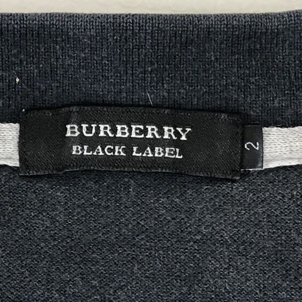 三陽商会/日本製 BURBERRY BLACK LABEL 半袖ポロシャツ【メンズM/2/黒 