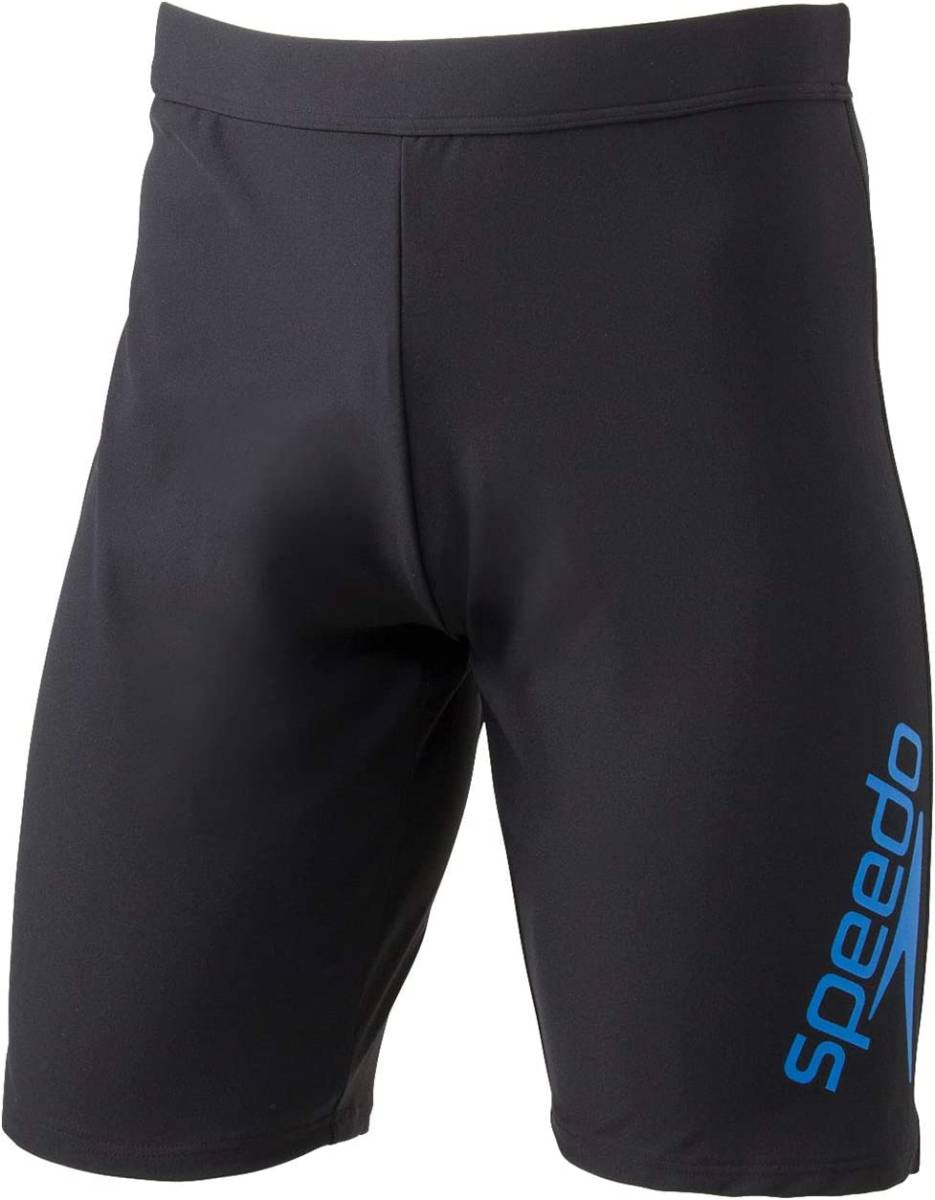 [KCM]Z-speedo-137-M* exhibition goods *[speedo] men's fitness swimsuit Stack Logo Jammer 4 minute height inner attaching SF61968 black × blue M