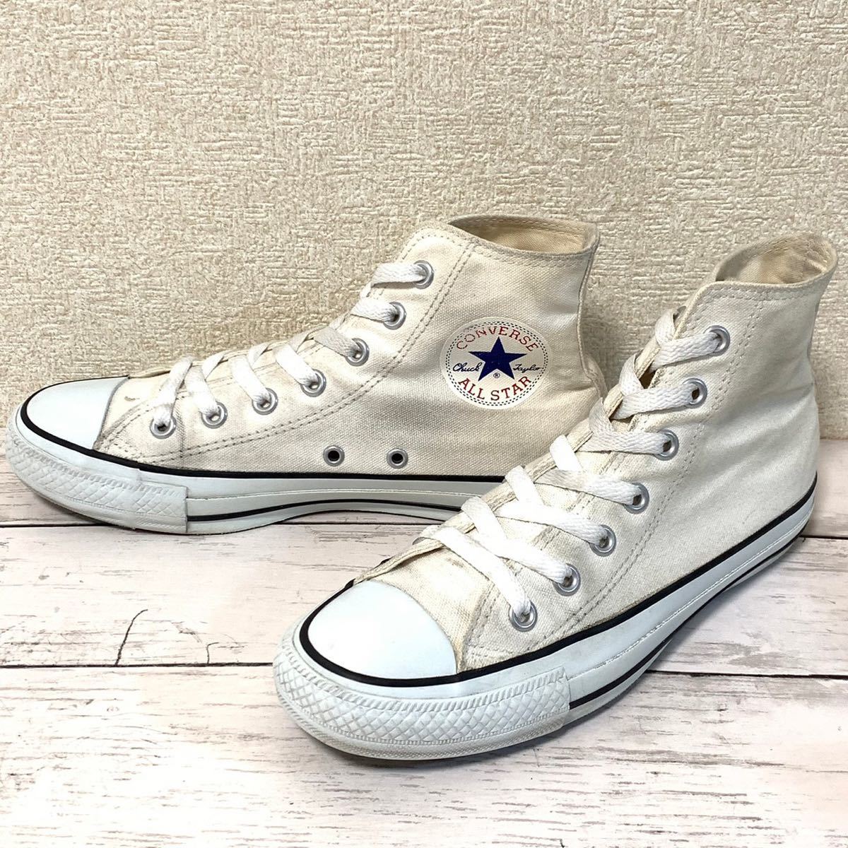 R3658bh【converse コンバース】ALL STAR 1CJ604 オールスターカラーズ HI ローカットスニーカー 24.5cm メンズ ホワイト 白 靴 シューズ_画像1