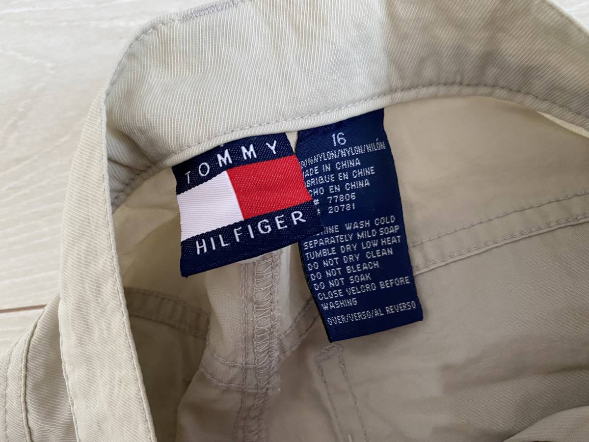 ★TOMMY HILFIGER トミー ヒルフィガー ナイロン ロングパンツ ベージュ 16 薄手★_画像5