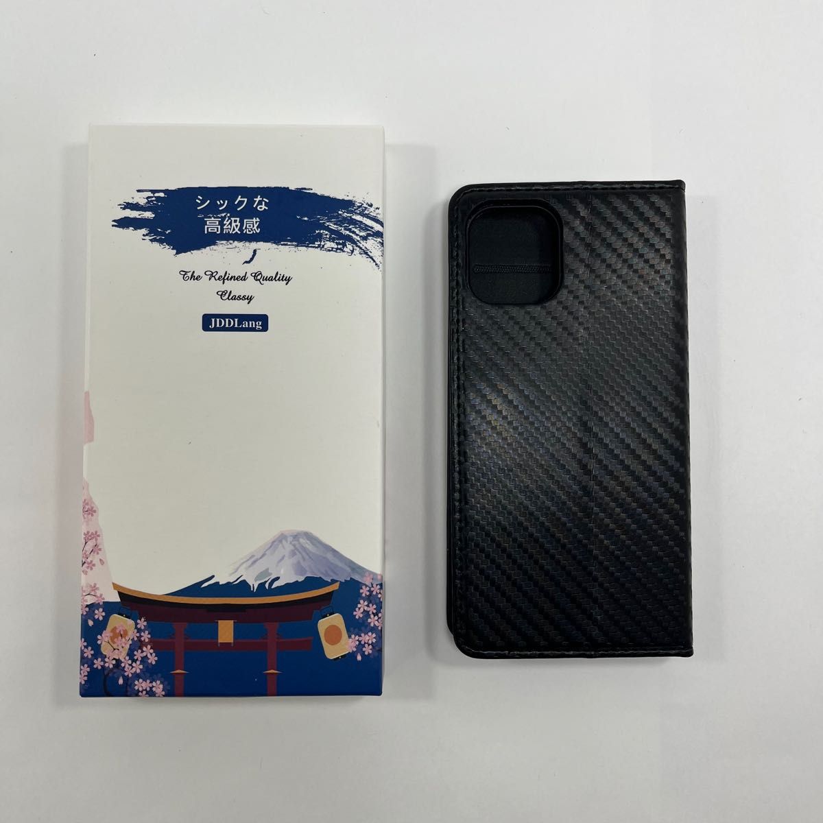 新品未使用品iPhone11Pro iPhone11 高級 手帳型 ケース カーボン柄　ブラック