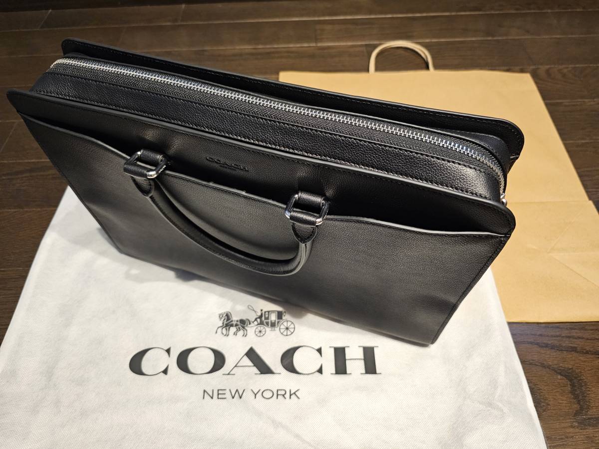 新品 COACH コーチ F72988 2way ビジネス バッグ ブリーフケース 鞄 ベケット ストラクチャード レザー 本革 黒_画像2